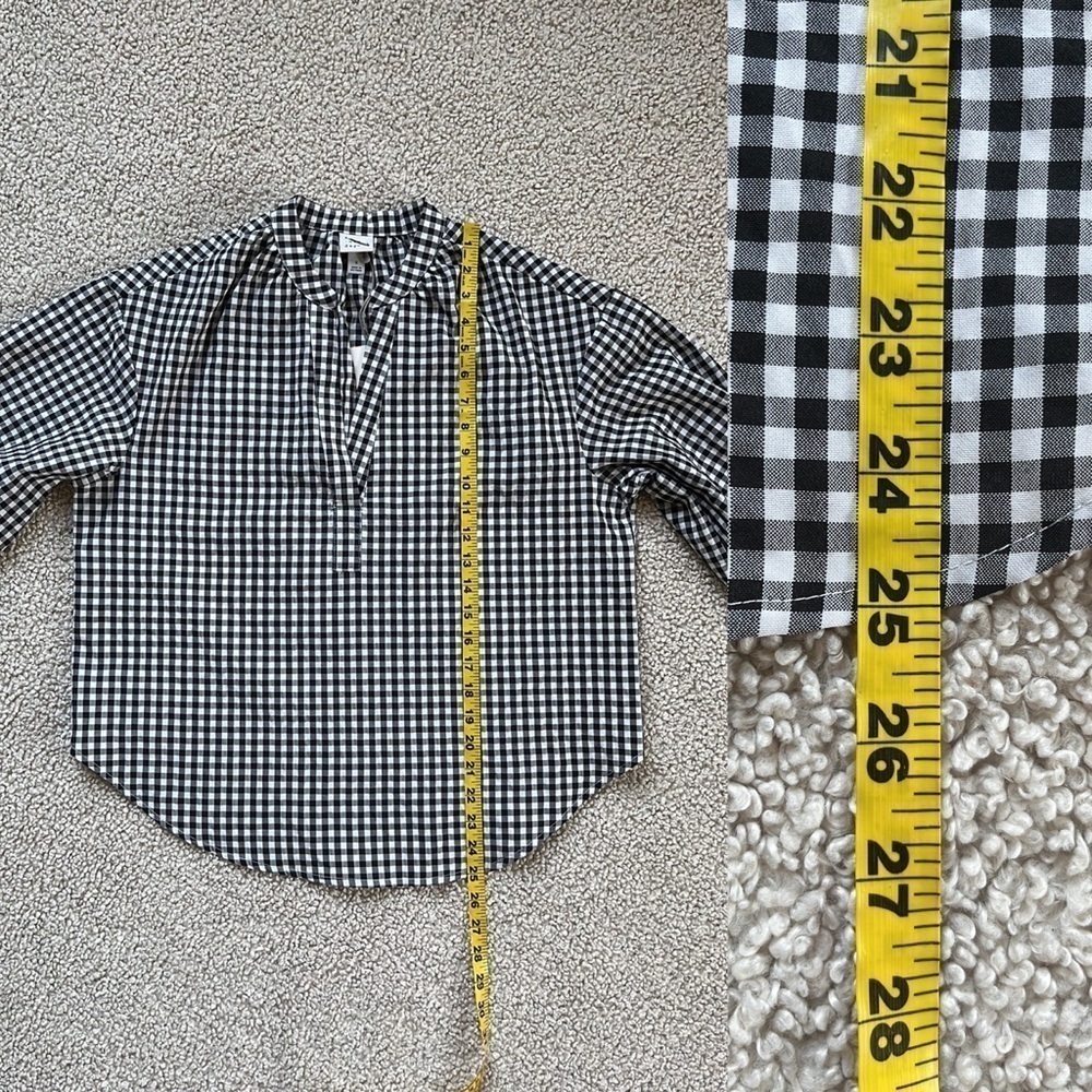 A NEW DAY Popover Top in Black/White Gingham NWT Small - Picture 12 of 13
